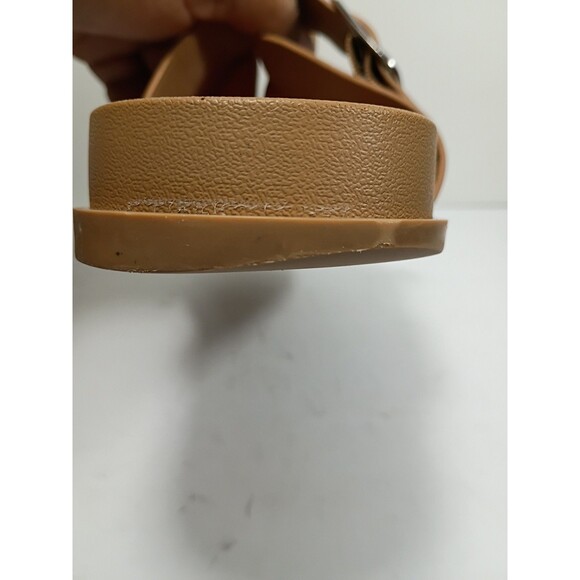 Torrid Size 9 WW WIDE Tan Buckle Slide Sandals Casual Flat Comfort - Picture 7 of 11